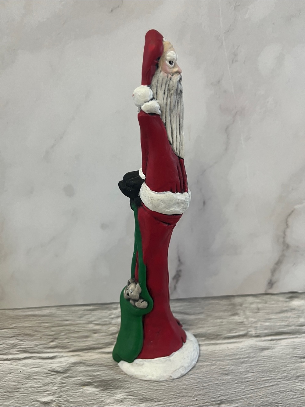 Vintage Handcrafted Ceramic Tall Skinny Santa Father Christmas Figure Signed '93 - Picture 4 of 8